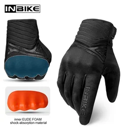 INBIKE Shockproof Motorcycle Gloves Men Breathable Motor Riding Motorcyclist's Gloves Full Finger Touch Screen Motorcross Gloves