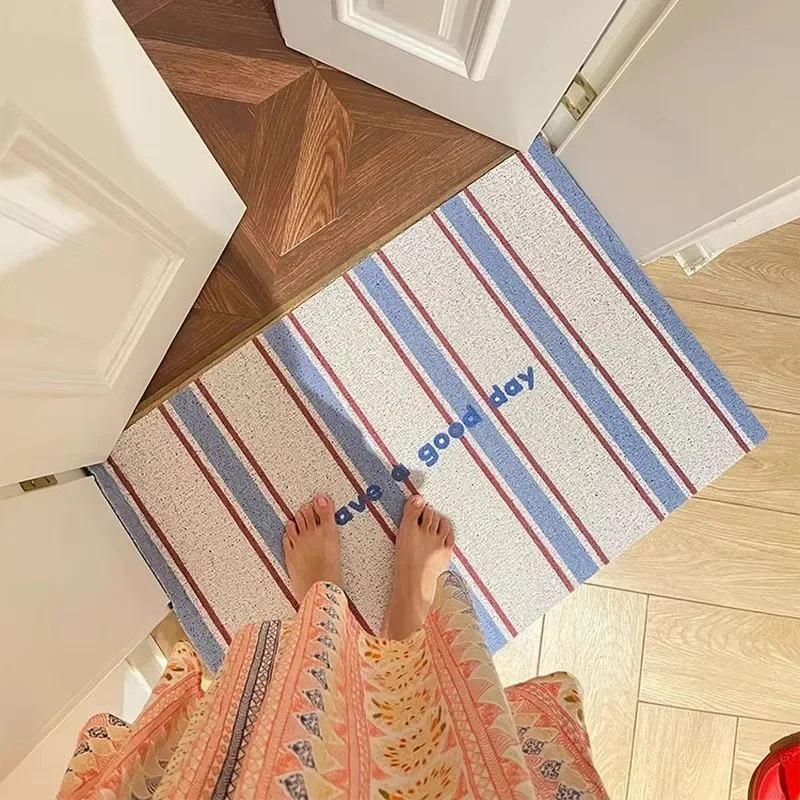 Absorbs Dirt Door Mat Welcome Entrance Rug Hallway Mat PVC Doormat Cuttable Entrance Rug Hallway Anti-slip Wear-Resistant Mat