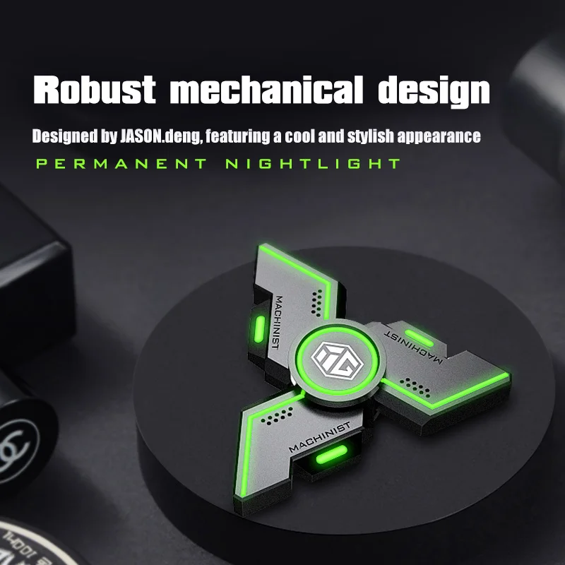 Fidget Spinner en alliage métallique pour garçon, technologie noire intelligente, gyroscope Shoous, institut souligné à la main, jouet pour garçon, nouvelle technologie