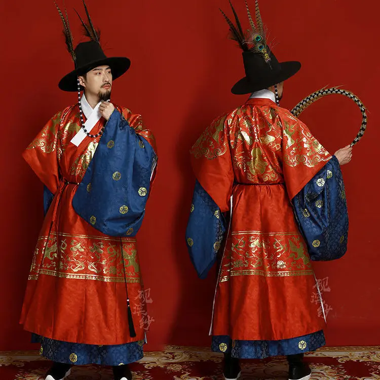 

Dynasty Big Hat Flat Top Flying Fish Coat Round Neck Robe Hat Hanfu Hat Male Tang Dynasty First Coat Hair Bead String Ming