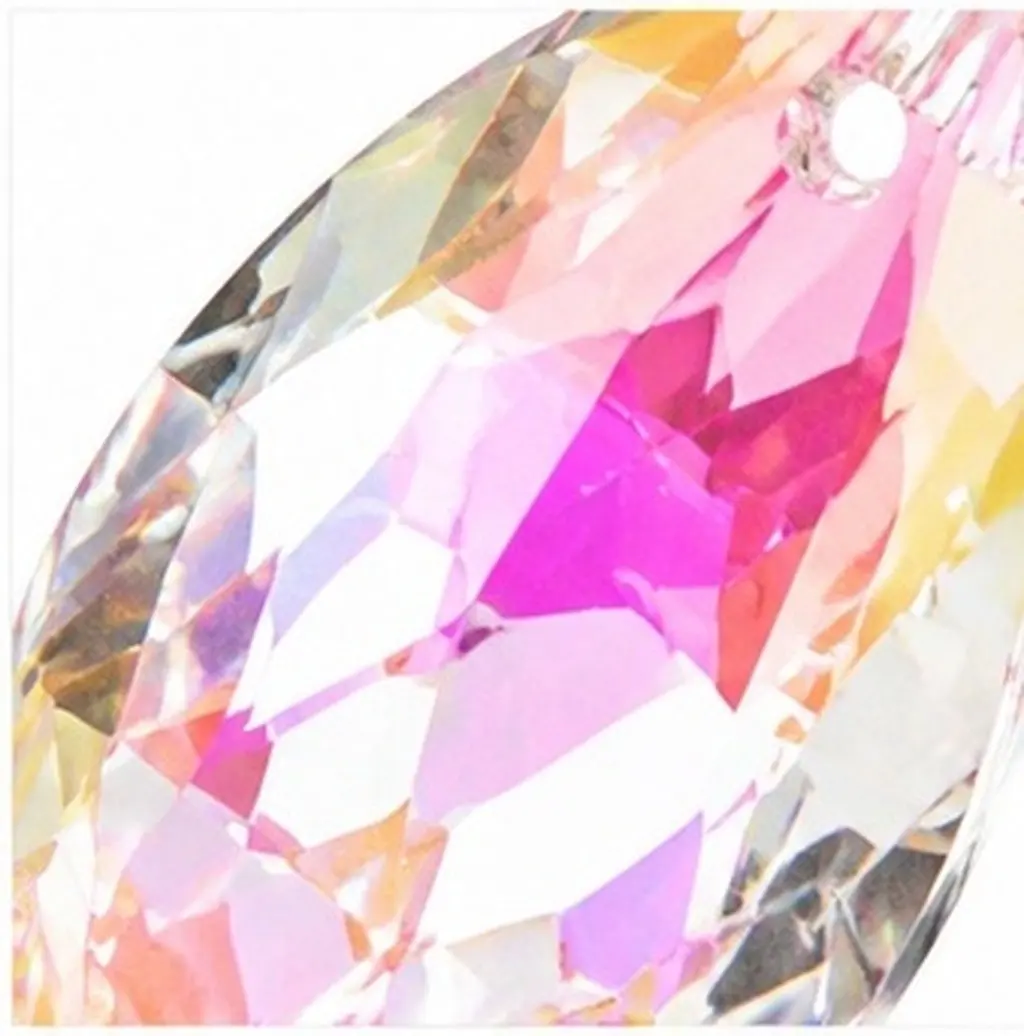 20Pcs Crystal Window Hanging Ornaments Faceted Clear Teardrop Prism Beads Top Drilled Chandelier Replacement Dangle Pendants