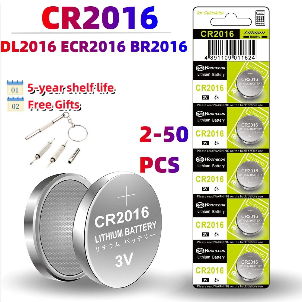 Original CR2016 Lithium Button Battery DL2016 BR2016 DL2016 LM2016 3V CR 2016 Coin Cell Watch Batteries for Toys Clock Remote