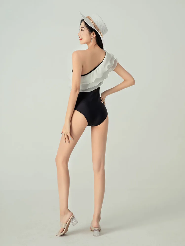 

Женский слитный купальник Margery: летний, повседневный, с кружевной отделкой, сексуальный, асимметричный, с эффектом похудения, для горячих источников