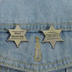 Cartoon Sheriff Brooches Vintage Enamel Pins Western Adult Deputy Star Badges Backpack Clothes Jewelry Lapel Pin Accessories