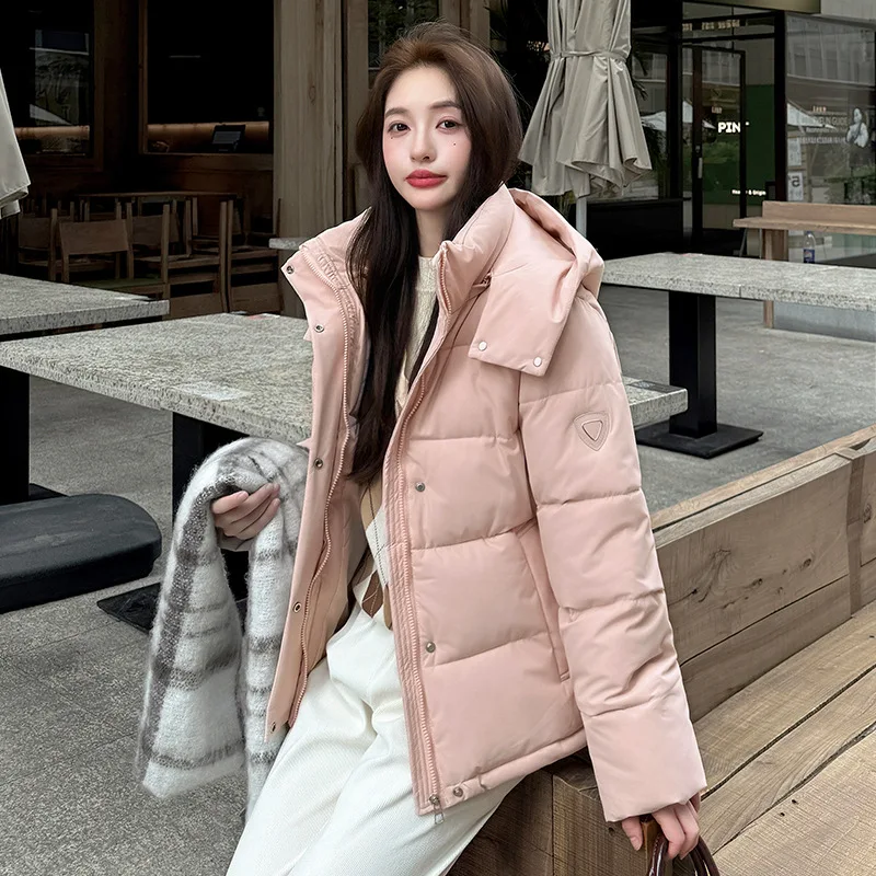 2026 Fashion Down Cotton-padded Jacket Women's Winter Short Coat Detachable Hooded Thicken Warm Parkas Student Loose Outerwear