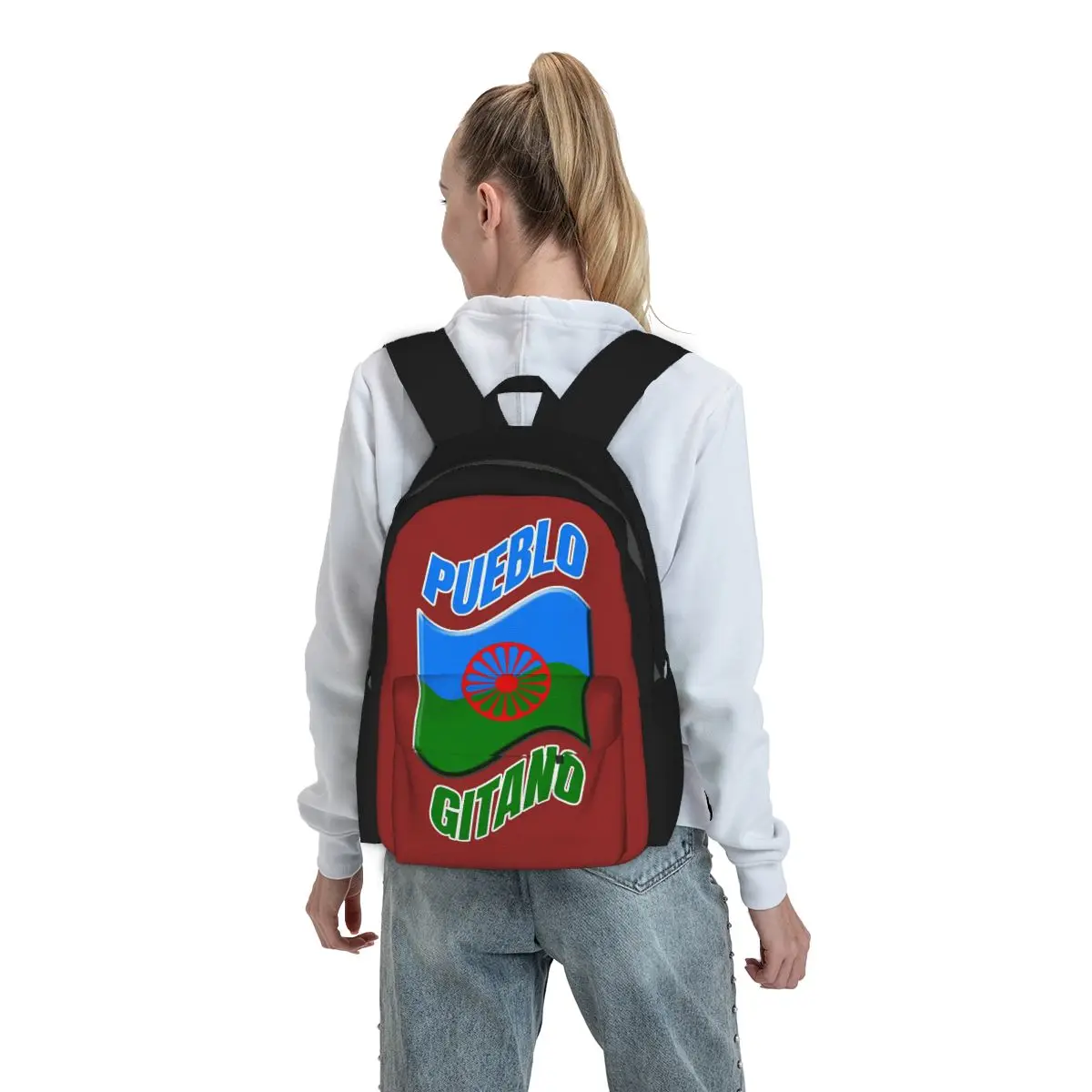 

Gypsy Flag Romani People Backpack Boys Girls BookBag Children School Bag Computer Shoulder Bags for Men Women