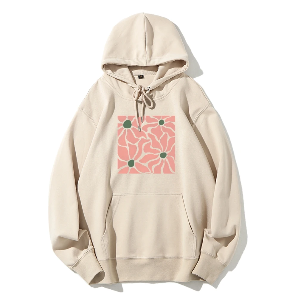 

Boho Flowers Floral Minimalist Retro Matisse Abstract Botanical Nature Aesthetic Casual Hoodie Women’s Autumn Winter Sweatshirt