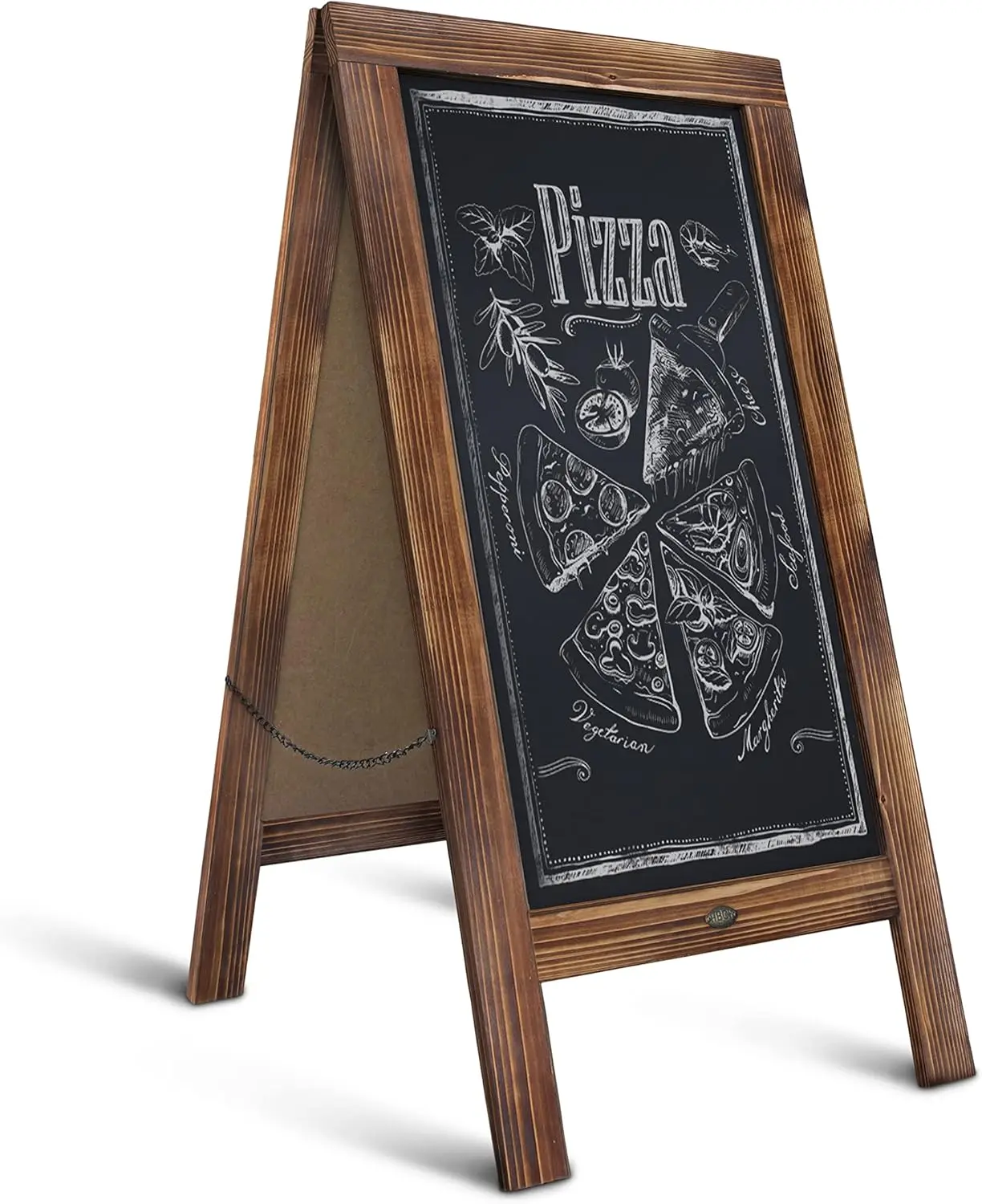 

40x20 Double-Sided Magnetic Chalkboard Sign, Rustic Wood A-Frame for Restaurants, Cafes, Weddings - Foldable Design