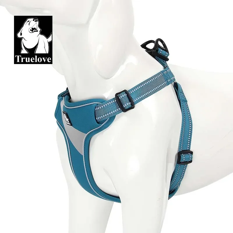 Truelove Adjustable Easy on Dog Pet harness Outdoor Adventure 3M Reflective Dog Halter Protective Nylon Walking Dog Harness Vest