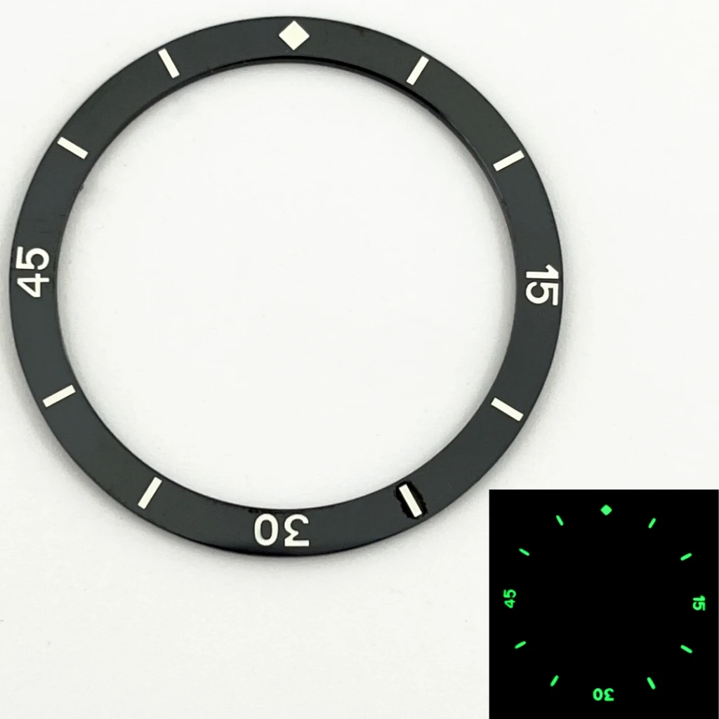 Plane Ceramics Watch Bezel Green Luminous Diameter 38mm*31.5mm Watches Accessories Parts