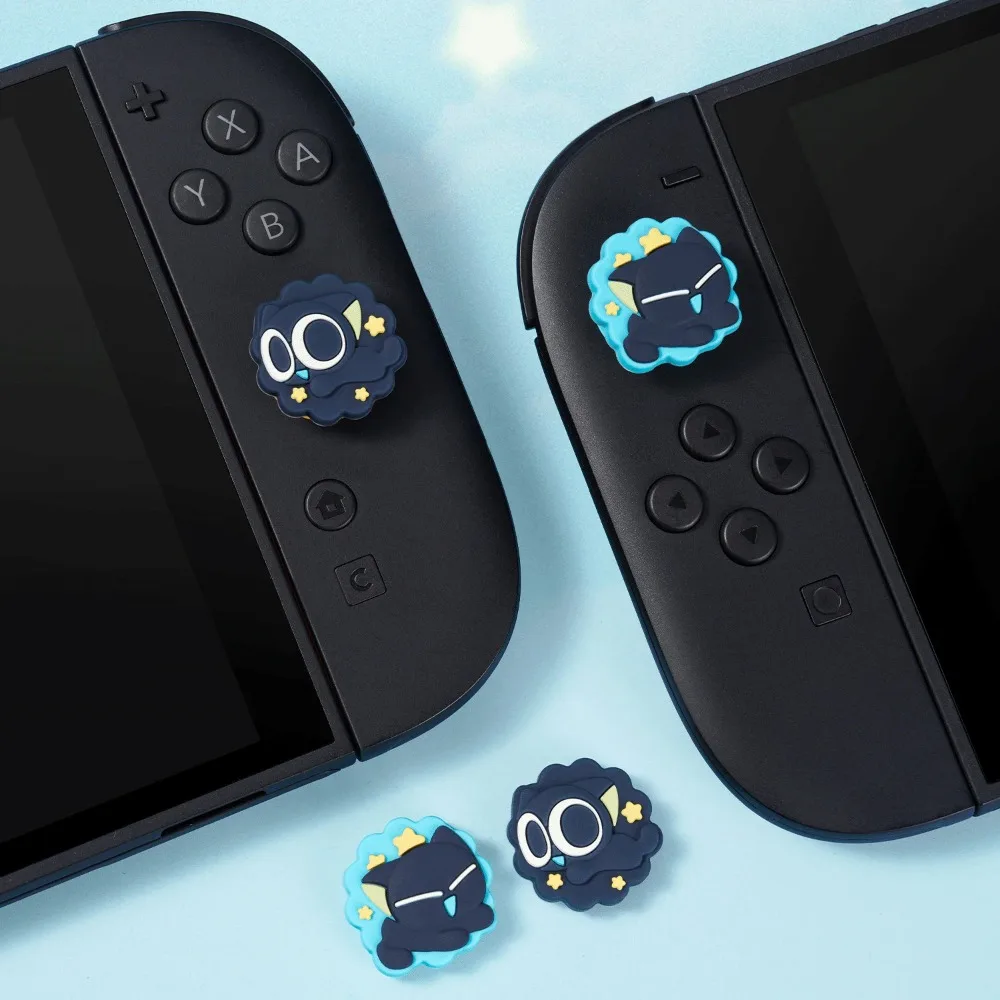 Urocze czarne nakładki na joysticki w kształcie kota, kompatybilne z Switch 2 – silikonowe nakładki GeekShare Luo Xiaohei Series NS2. — zdjęcie produktu 5