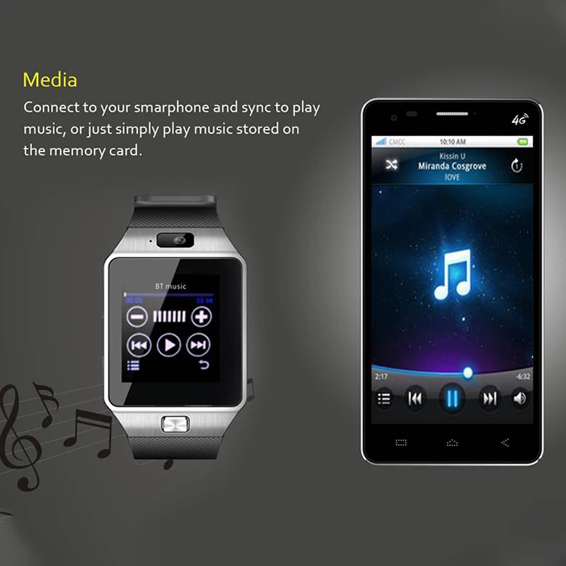 Smart Watch With SIM TF Card Slot Universal, Bluetooth Connection With Camera, Message Push, Music Play, For Android IOS