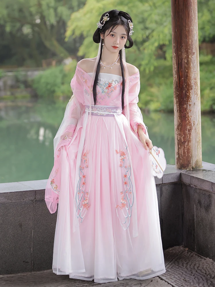 

Original Women's Hanfu Song Dynas Waist-Length Skirt 2023 New Summer Daily Super Fairy T Polka Dot Print Polyester Fiber