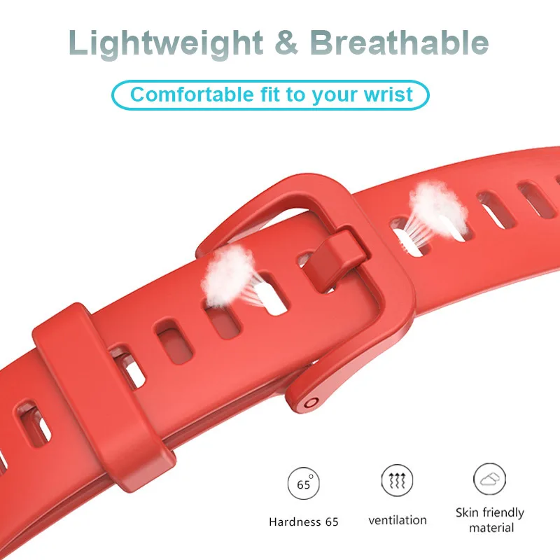 Silicone Strap For Huawei Band 8 9 Beacelet With Soft Case Replacement Watchband Accessories Huawei Band 9 Sport Strap