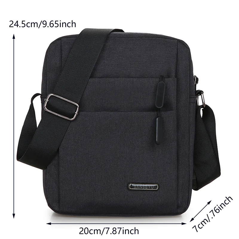 Men Oxford Cloth Shoulder Bag Messenger Bag Casual  Zipper Pocket Handbag Fashion Tote Travel Male Crossbody Bags