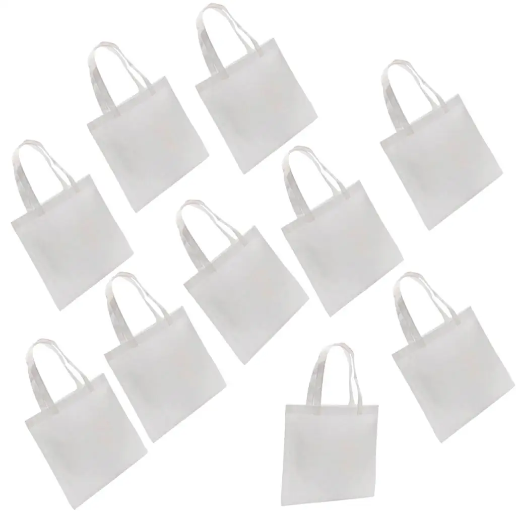 Reusable Grocery Shopping Cloth Bags Sublimation Polyester Blank for Heat Transfer Iron on DIY Gift