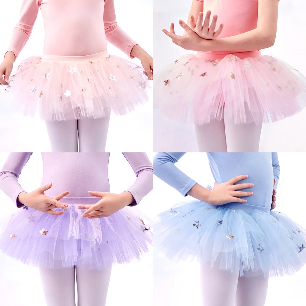 Toddler Girls Layered Tutu Skirt Sparkling Sequin Tulle Dance Skirts