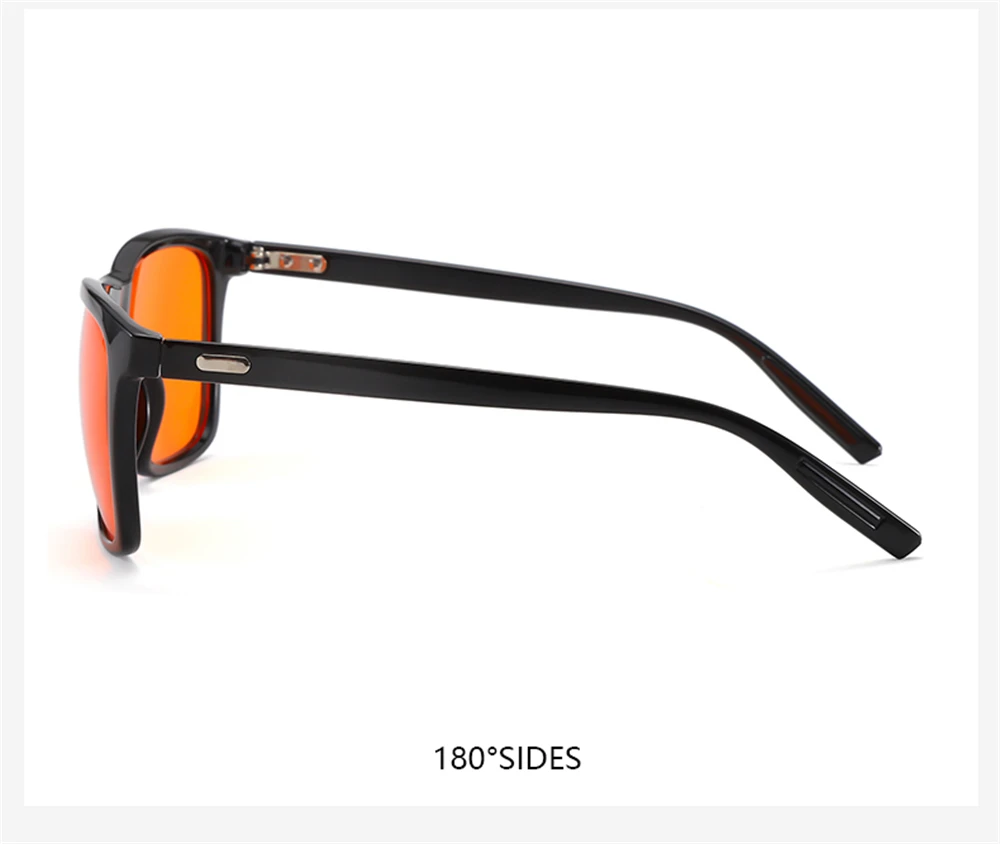 Klassische Orange-Linsen Blaulichtfilter-Brille für Männer und Frauen, Eckige Computer-Nachtsichtbrille mit Bildschirmfilter – Detail 11