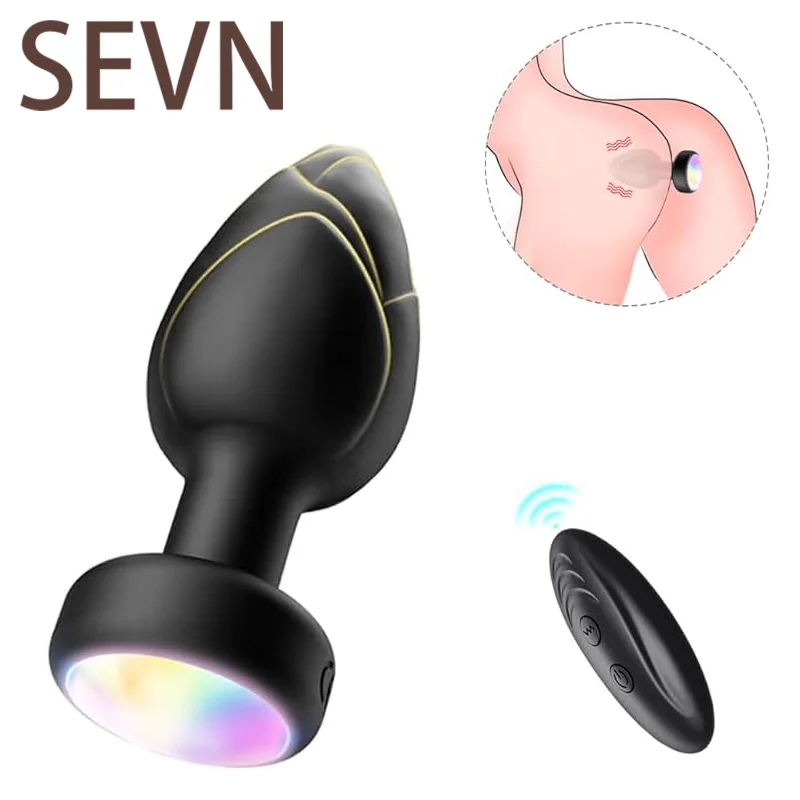 LED Butt plug Anal Vibrator Wireless Remote Control Men Prostate Massager Female Vagina Masturbator for Adult Sex Toys Women Men