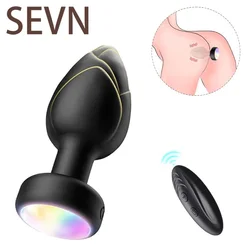 LED Butt plug Anal Vibrator Wireless Remote Control Men Prostate Massager Female Vagina Masturbator for Adult Sex Toys Women Men