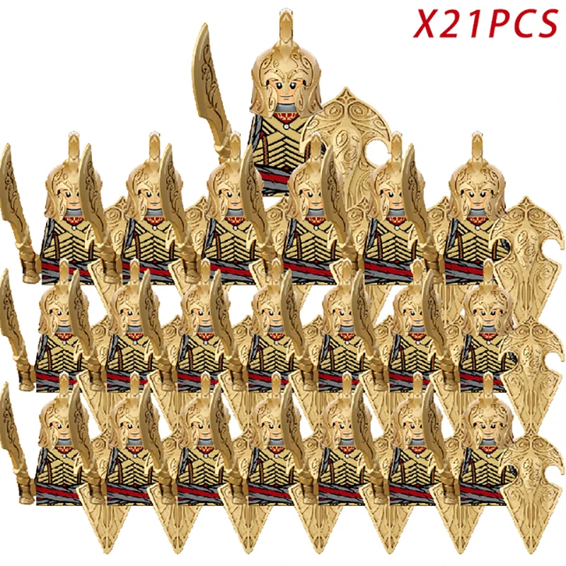 The Elves Soldier With War Horse Army Figures lotr Armor Guard Warrior Archer Medieval Knights Building Blocks Bricks toys gifts