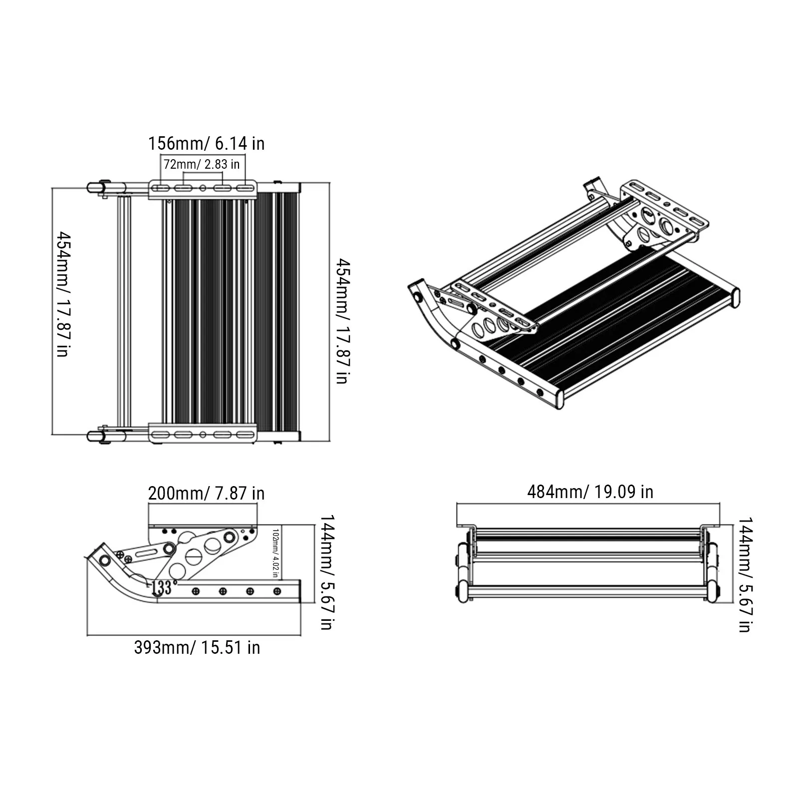 RV Stappen 400lbs Al Legering Enkele Ladder Stap voor Camping Voertuig Van Camper Reizen Trailer Telescopische Opvouwbare RV Entry Trap