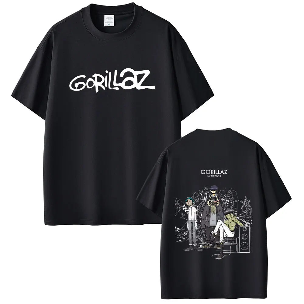 

Alternative Rock Band Gorillaz T-shirt Men Women Hip Hop Fashion Oversized Short Sleeve Male Casual High Quality Cotton T Shirts