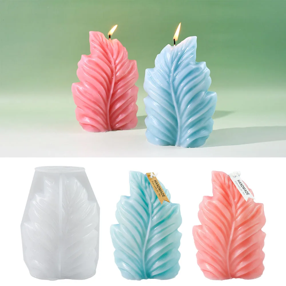 

Leaf Scented Candle Silicone Mold 3D Green Plant Coral Leaves Gypsum Cement Pouring Ornaments Mold DIY Home Decor Supplies