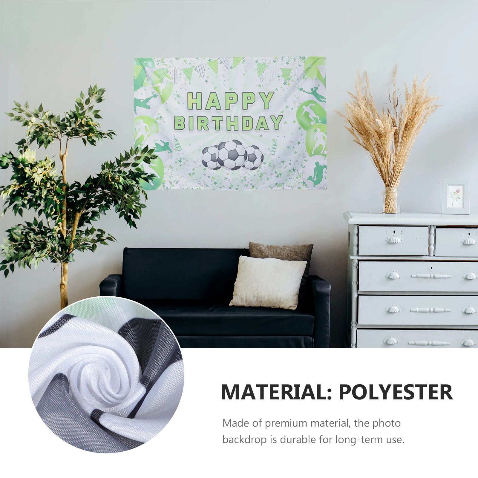 

Football Birthday Decorations Photo Backdrop Cloth Scene like Background for Men Polyester Cartoon Studio 6x9ft