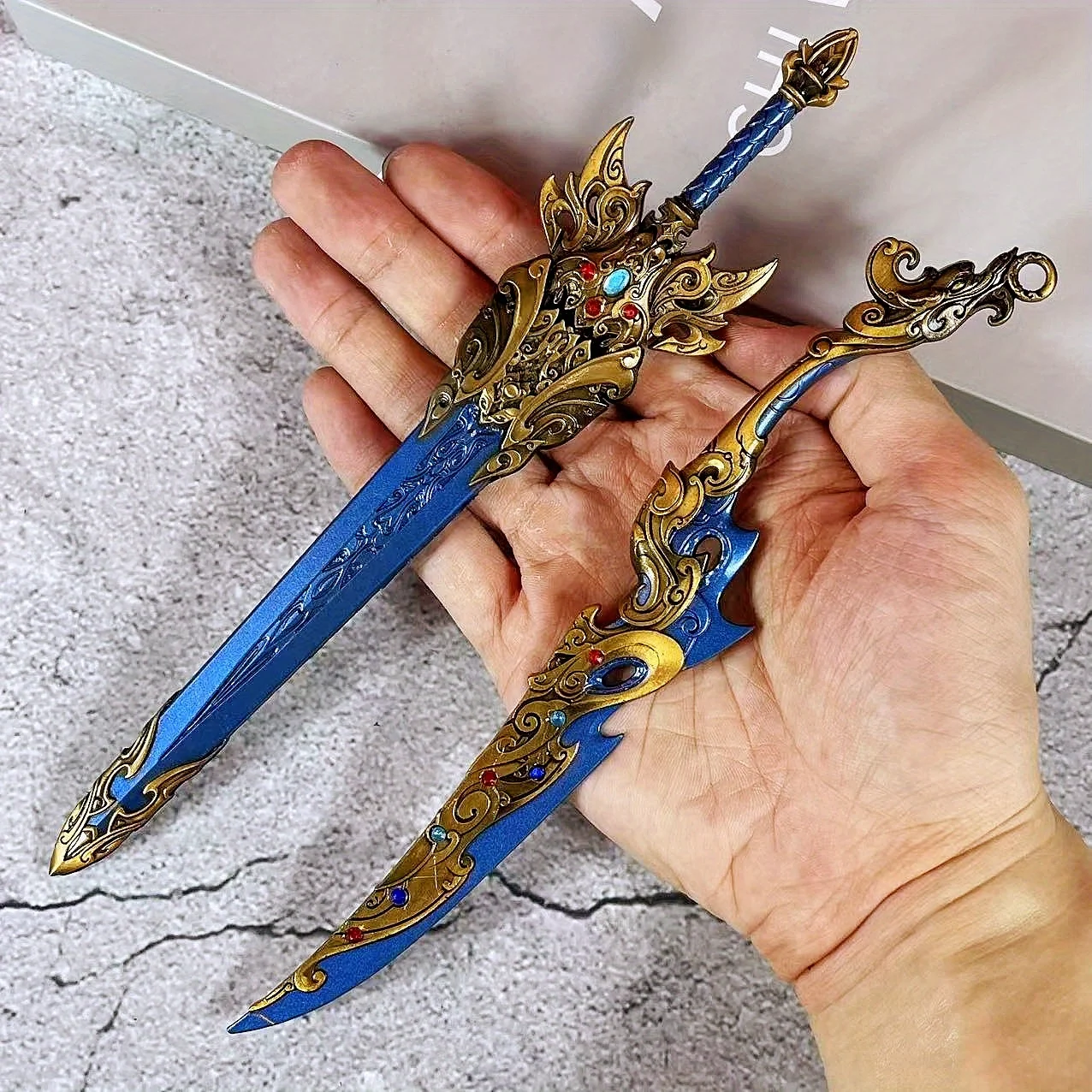 8.6inch Metal Three Kingdom Katana Ancient Damascus Sword Real Size Japanese Katana Original Samurai Sabre Anime Sword Gift