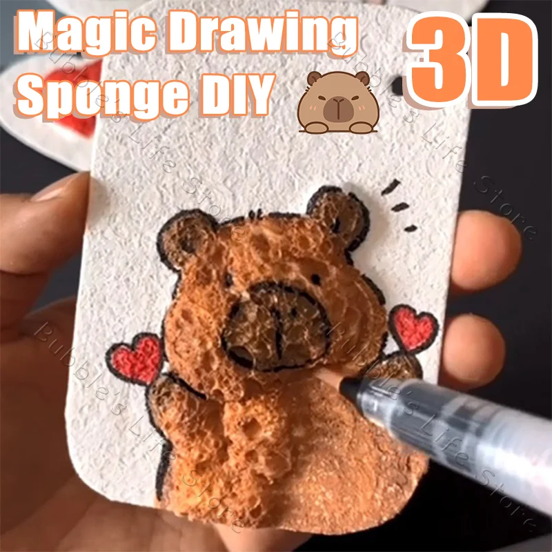 10pcs DIY Foam Texture Painting Paper Kid Creative 3D Art Magic Drawing Tools Child Educational Toy Gift Sponge Diy Craft Supply