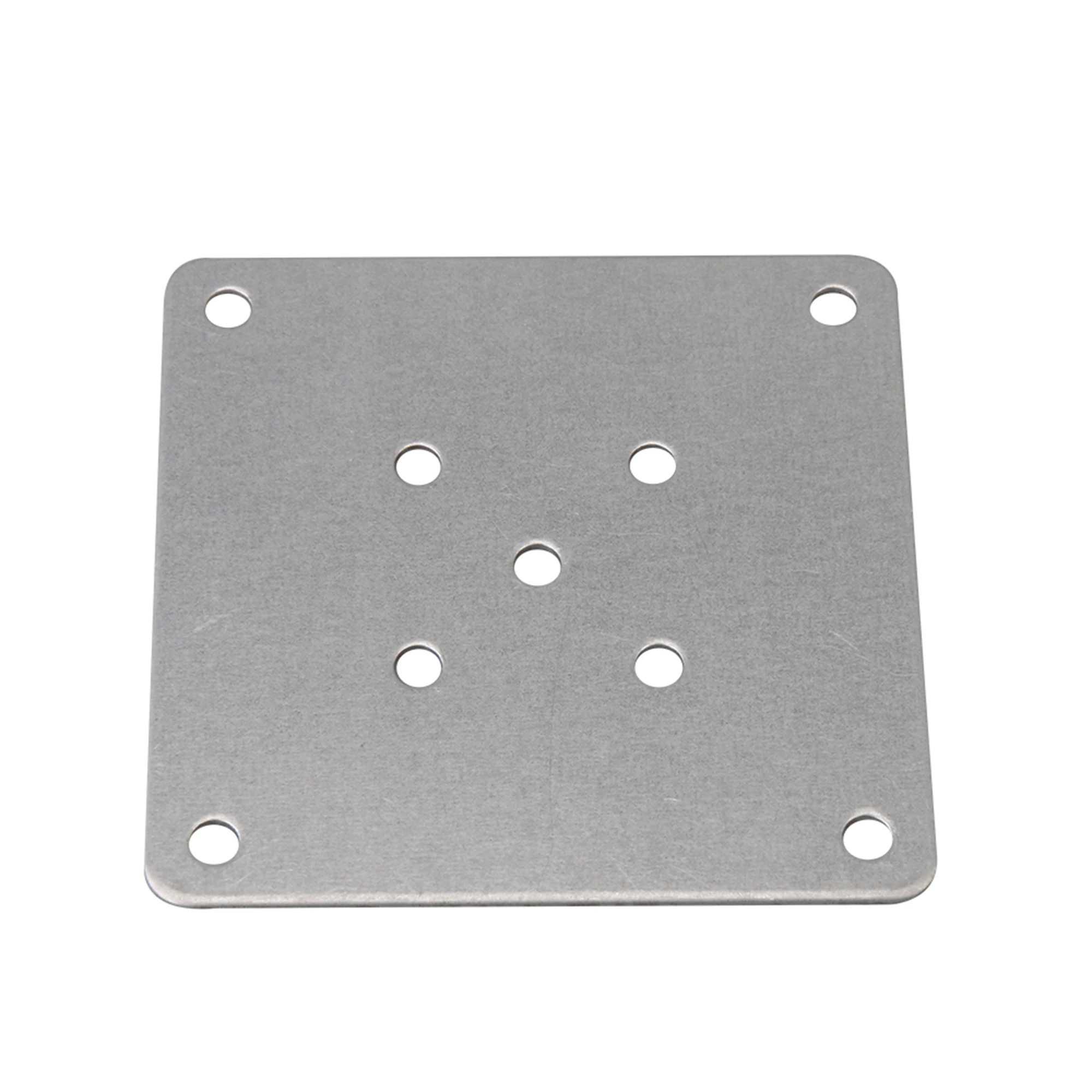 4 x Wooden Furniture Sofa Iron Legs Plate with 5mm Hole 8x8cm Silver