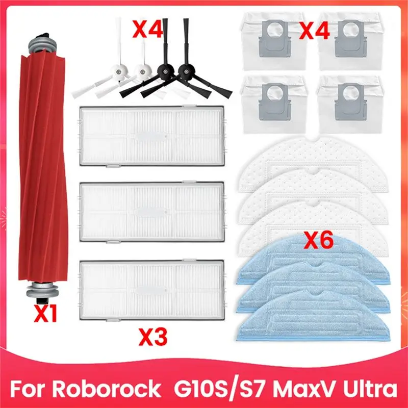 

Комплект вакуумных фильтров и щеток ABGH-18PCS для Roborock G10S/S7 Maxv Ultra, сменные аксессуары для пылесоса