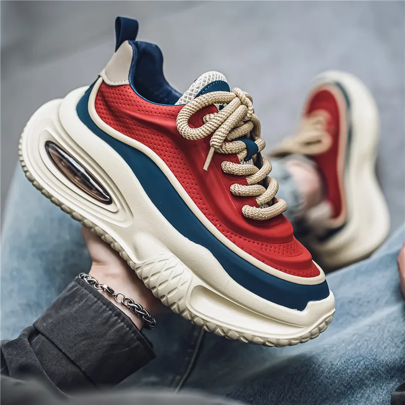 

Autumn New Ins Trendy Men's Shoes Low Top Color Blocked Dad Shoes Thick Soled Height Increasing Casual Shoes