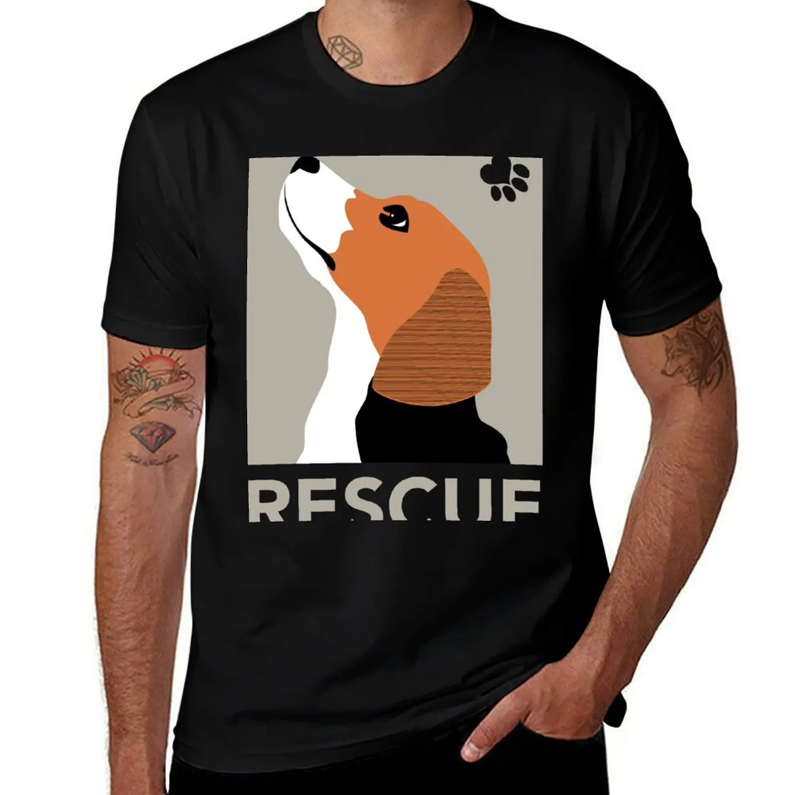 Camiseta Rescue (Beagle) de manga curta para treinamento de secagem rápida
