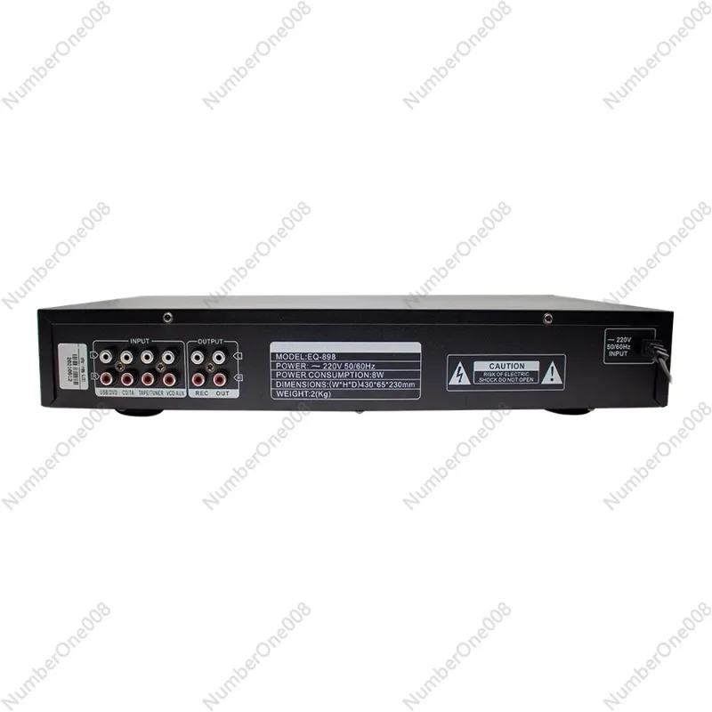220V HIFI Digital HD Stereo Preamplifier Equalizer Built-In USB Bluetooth Home Stage Equalizer Dual 10 Segments EQ-898