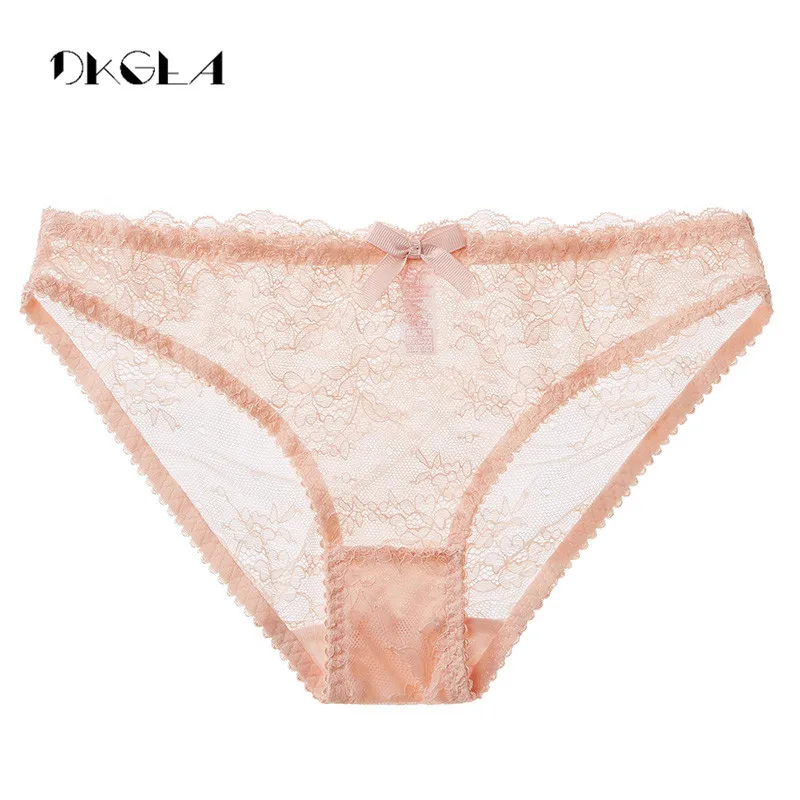 New Pink Lace Panties Women Transparent Underwear Black Sexy Soft Briefs Low-Rise White Floral Embroidery Panties Plus Size XL L