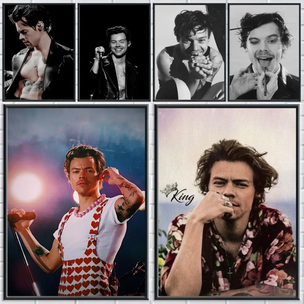 

Singer H-Harris_S-Styles Poster Stickers Waterproof HD Painting Wall Art for Bedroom Living Room Home Decor Decoration Gift