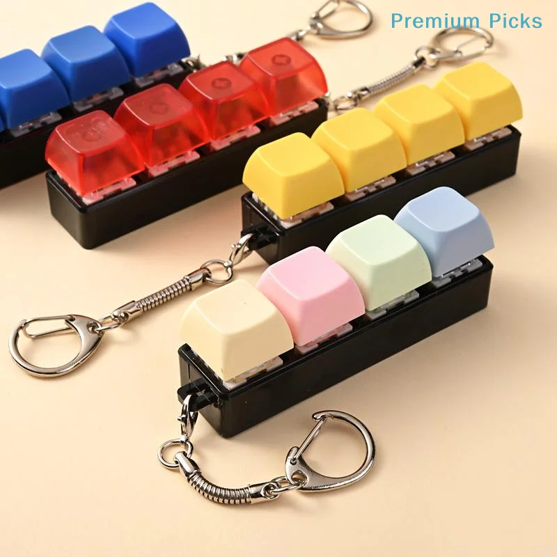portableButton Keycap Stress Relief Fidget Toy Keychain for Adults Office Desk Portable Mental Relaxation Gadget