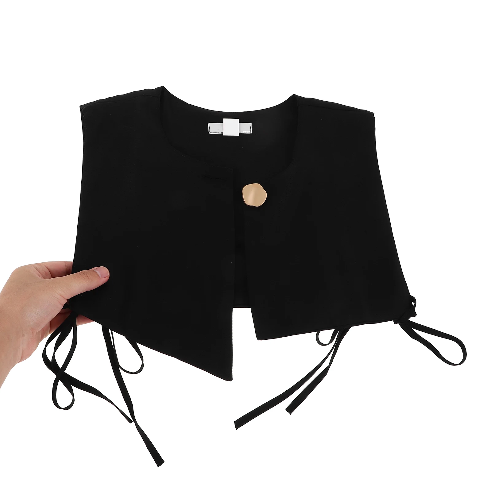 

Decorative Collar Women Detachable Polyester Shirts Mini Cape Round Neck False Shirt Collar Inserts Stylish Dickey Lightweight