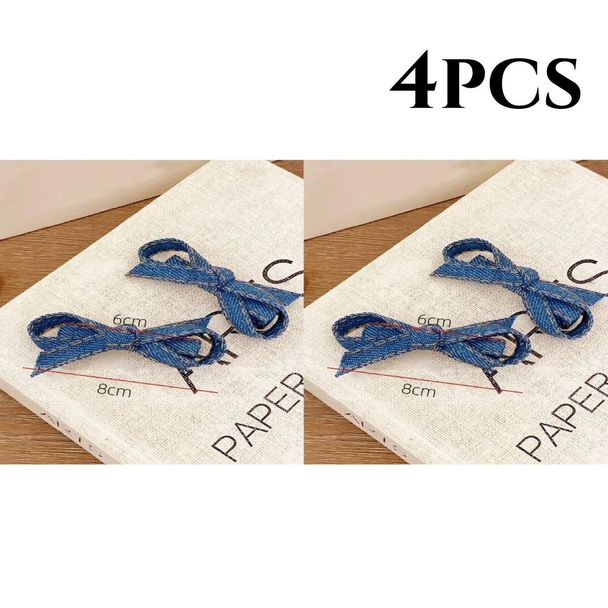 2/4/6PCS Blue Denim, Schleife, Mode, Pferdeschwanz, Band, Entenschnabel-Clip, Kopfschmuck, Pony Shattered Hair Side Clip, Haarkarten – Detail 6