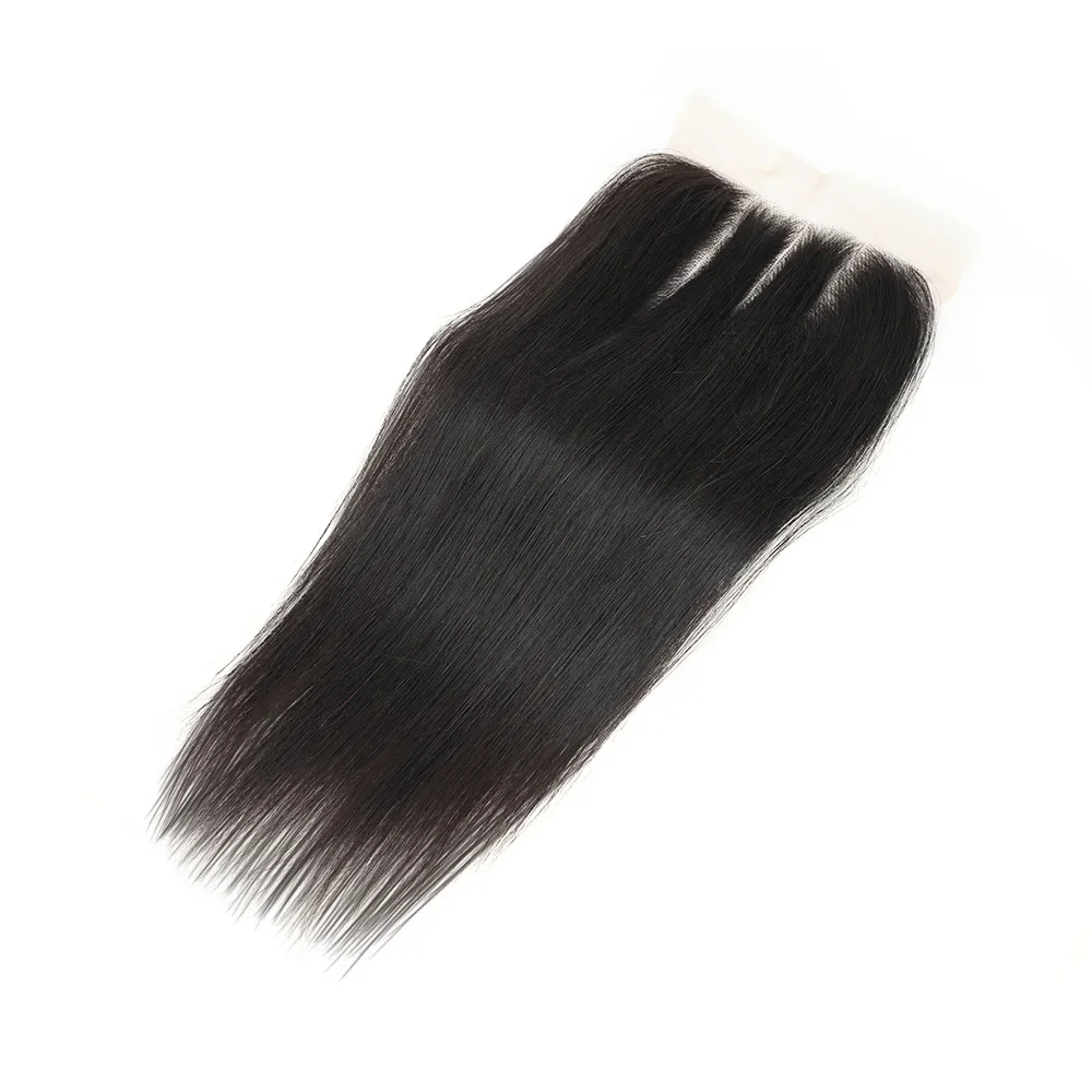 5x5 Lace Frontal Bone Straight Echthaarverschlüsse, nur vorgezupft mit Babyhaar, natürliches Rohhaar, handgebundener Spitzenverschluss