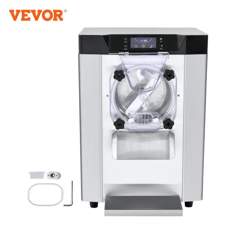 VEVOR Commercial Ice Cream Machine Ice Cream Maker Stainless Steel Cylinder LED Panel Auto Clean Pre-cooling for Restaurant