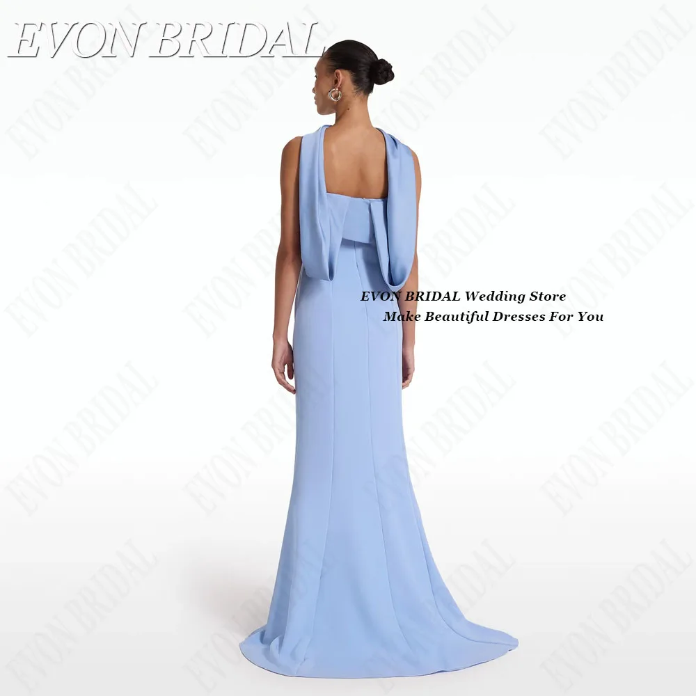 EVON BRIDAL Sleeveless Celebrity Red Carpet Dresses Satin Strapless Sky Blue Evening Gown فساتين للمناسبات الخاصة Mermaid Custom