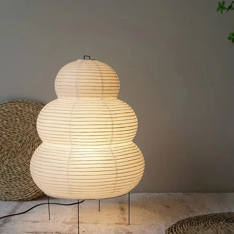 

Japanese Noguchi Yong Tea House Retro Xuan Paper Table Lamp with Silent Style Art Designer Advanced Atmosphere Bedhead FloorLamp