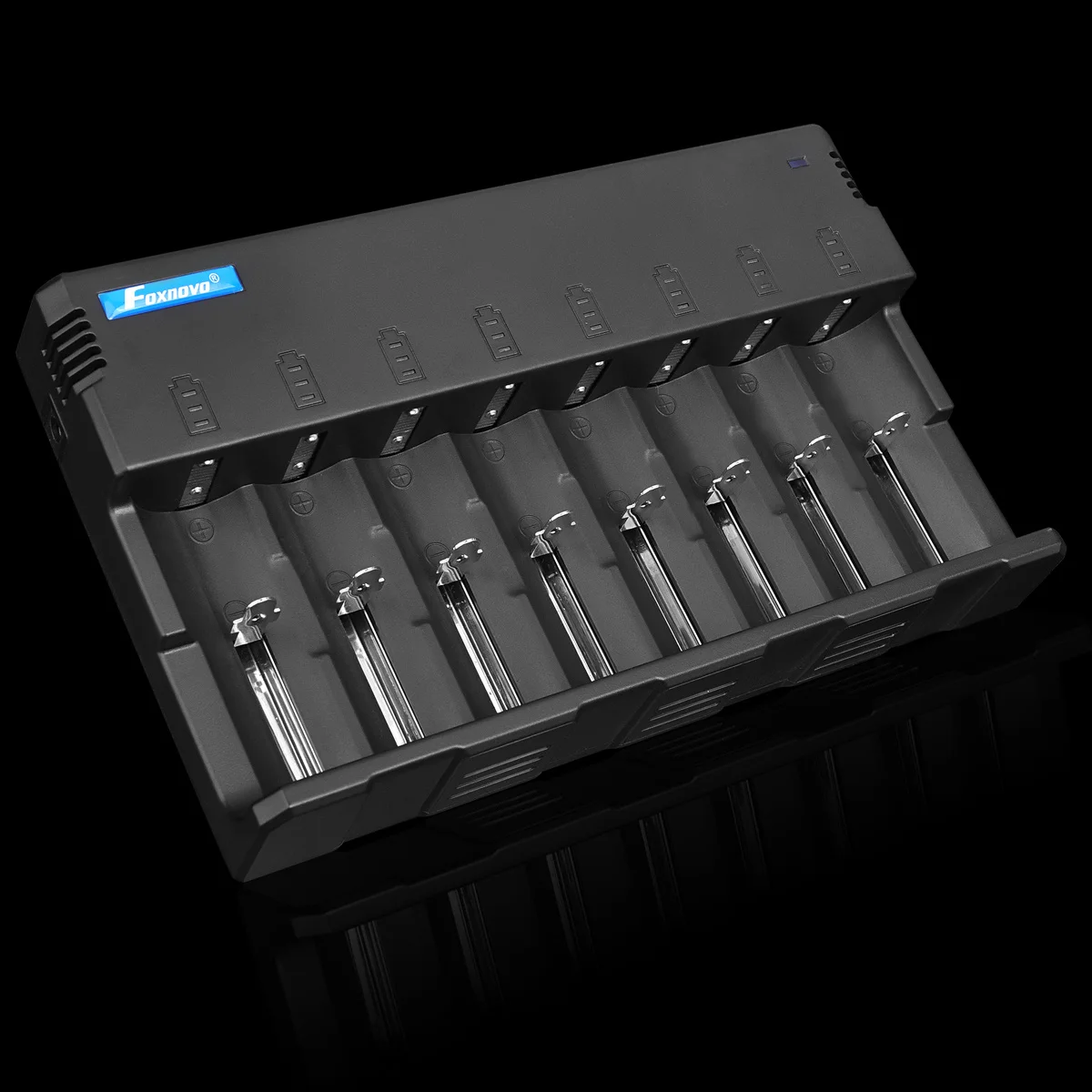 

: Intelligent Rechargeable Batteries 8 Slot for Li-ion and - Batteries with USB Output and LED