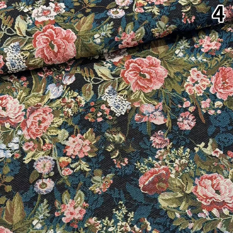 100X148Cm Oil Painting Floral Jacquard Fabric Yarn-Dyed Patterned Diy Dress Clothing Table Cloth Sofa Cushion Material Diy Craft