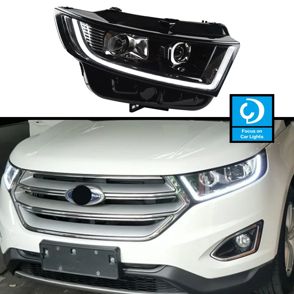 

Автомобильная передняя фара для Ford EDGE 2015-2019, фотолампа, Стайлинг, динамический сигнал поворота, объектив, автомобильные аксессуары