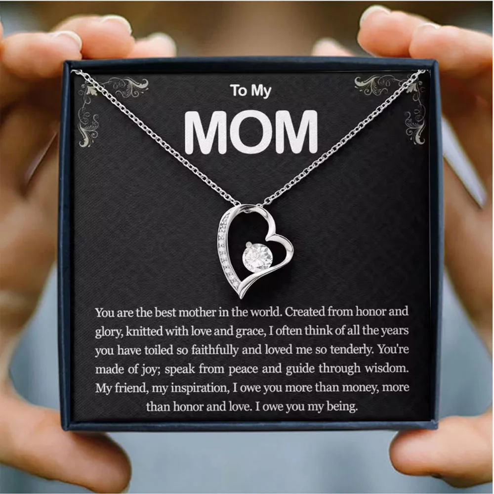 Trendy Creative Elegant Heart Pendant Necklace Decorative Holiday Mother's Day Gift For Mom Brithday Jewelry With Gift Box