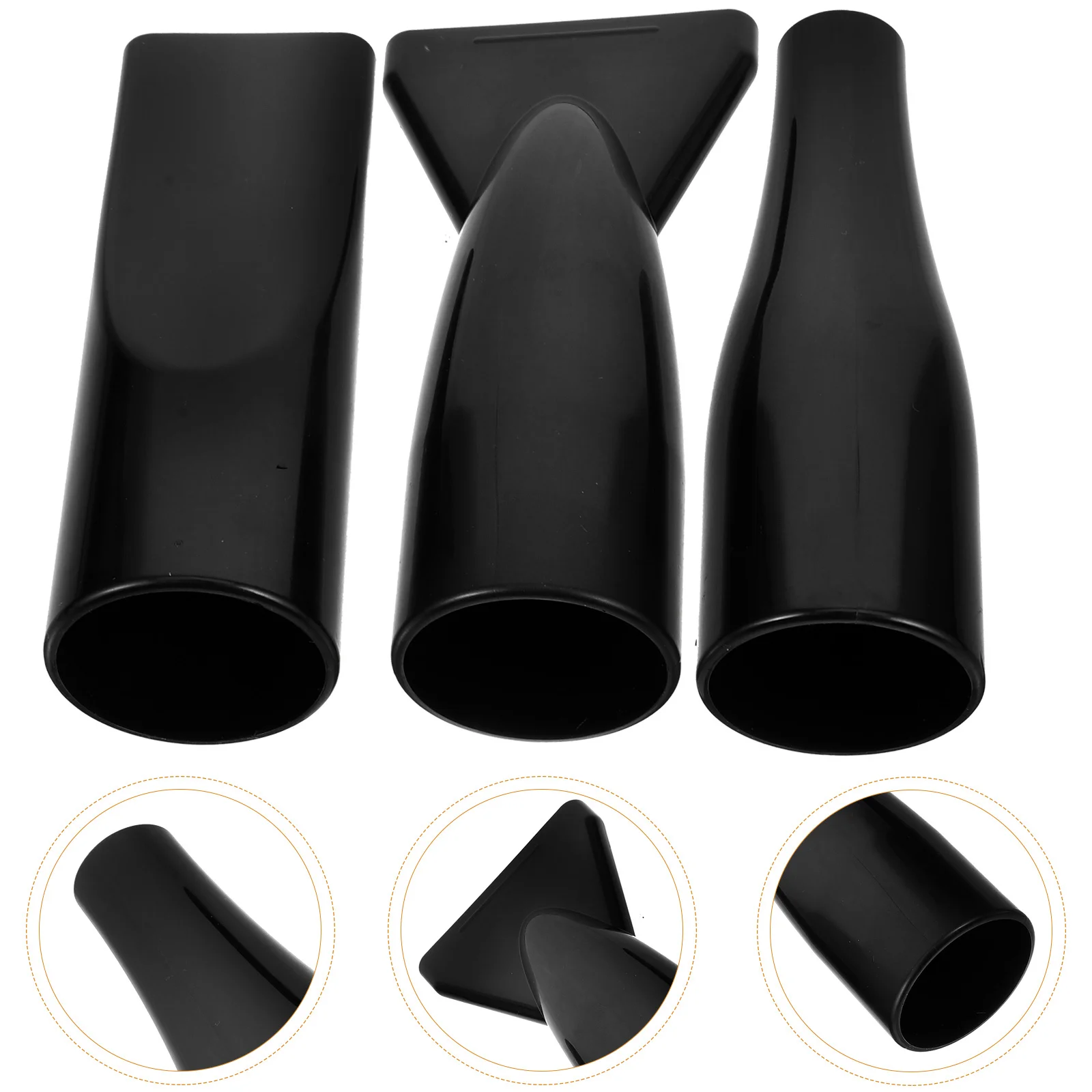 

3 шт., черная насадка для фена, универсальная насадка из АБС-пластика, легкая, прочная, мощная, для путешествий, маленькая расческа, диффузор, насадка